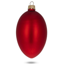 Load image into Gallery viewer, Set of 6 Red Matte Glass Egg Ornaments 4 Inches