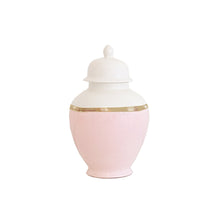 Load image into Gallery viewer, Cherry Blossom Pink Color Block Ginger Jar with Gold Accent