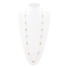 Load image into Gallery viewer, Long Delicate Orange Moonstone and Bronze Necklace