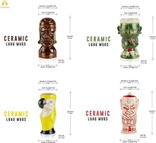 Load image into Gallery viewer, Ceramic Hawaiian Luau Tiki Mug Set of 4