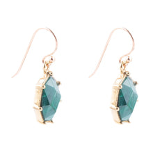 Load image into Gallery viewer, Lukcy 7's Green Malachite and Golden Earrings