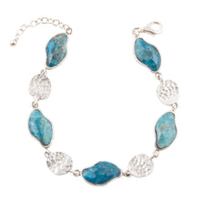 Load image into Gallery viewer, Luna Blue Apatite and Sterling Silver Line bracelet