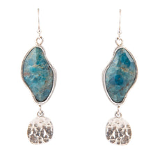 Load image into Gallery viewer, Luna Blue Apatite and Sterling Silver Drop Earrings