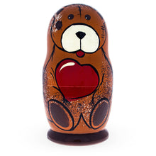 Load image into Gallery viewer, 5 Pieces Bear Family  Wooden Nesting Dolls