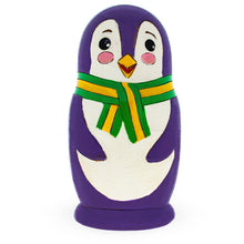 Load image into Gallery viewer, Set of 3 Penguin Family Wooden Nesting Dolls