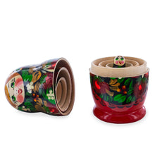 Load image into Gallery viewer, Black Hood with Red Berries Wooden  Nesting Dolls