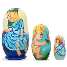 Load image into Gallery viewer, Set of 3 Baby Angels Wooden Nesting Dolls 4.25 Inches