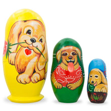 Load image into Gallery viewer, Set of 3 Labrador Retriever Dogs Wooden Nesting Dolls 4.25 Inches