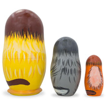 Load image into Gallery viewer, Set of 3 Cats with Milk and Fish Wooden Nesting Dolls 4.25 Inches