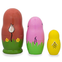 Load image into Gallery viewer, Set of 3 Cow, Pig and Chicken Wooden Nesting Dolls 4.25 Inches