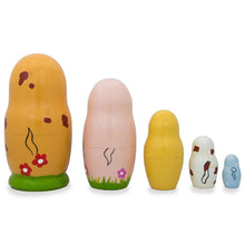 Load image into Gallery viewer, Set of 5 Dogs and Puppies Wooden Nesting Dolls 4.25 Inches