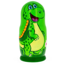 Load image into Gallery viewer, Set of 5 Dinosaurs Wooden Nesting Dolls 6 Inches