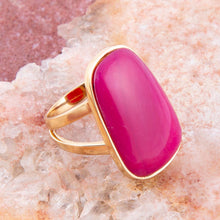 Load image into Gallery viewer, Madeleine Pink Agate Golden Ring