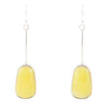 Load image into Gallery viewer, Madeleine Yellow Jade and Sterling Silver Earrings
