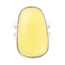 Load image into Gallery viewer, Madeleine Yellow Jade and Sterling Silver Ring