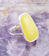 Load image into Gallery viewer, Madeleine Yellow Jade and Sterling Silver Ring