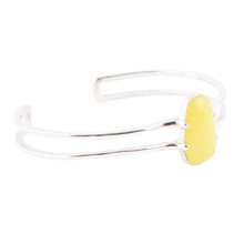 Load image into Gallery viewer, Madeleine Yellow Jade Sterling Silver Cuff Bracelet