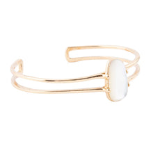 Load image into Gallery viewer, Madeline White Mother of Pearl and Golden Cuff Bracelet