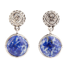 Load image into Gallery viewer, Madrid Blue Lapis Sterling Silver Post Drop Earrings
