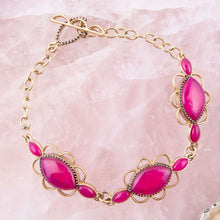 Load image into Gallery viewer, Magenta Agate Link Bracelet