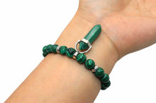 Load image into Gallery viewer, Malachite Stress Relief Chakra Point Bracelet
