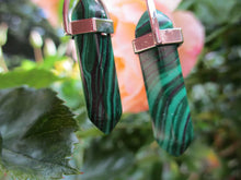 Load image into Gallery viewer, Malachite Chakra Point Peaceful Earrings