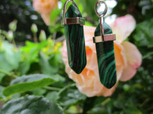 Load image into Gallery viewer, Malachite Chakra Point Peaceful Earrings