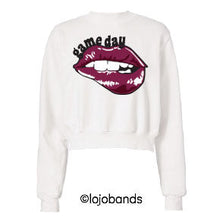 Load image into Gallery viewer, Game Day Lips Cropped Sweatshirt