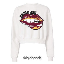Load image into Gallery viewer, Game Day Lips Cropped Sweatshirt