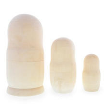 Load image into Gallery viewer, Set of 3 Unpainted Blank Wooden Nesting Dolls 7 Inches