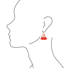 Load image into Gallery viewer, Melon and Triangle Tassel Earrings