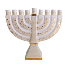 Load image into Gallery viewer, Shimmering Stars Menorah with 22K Gold Accents and Optional Monogram