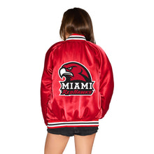 Load image into Gallery viewer, Miami University Satin Letterman Bomber Jacket
