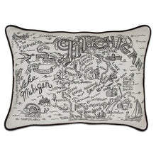 Load image into Gallery viewer, Michigan Hand-Guided Machine Pillow by CatStudio