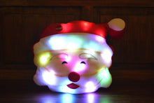 Load image into Gallery viewer, Tache Squishy Light Up Cute Christmas Cheery Santa Microbead LED Throw Pillow