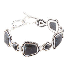 Load image into Gallery viewer, Midnight Labradorite and Sterling Silver Toggle Bracelet