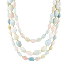 Load image into Gallery viewer, Mixed Morganite Pastel Statement Strand Necklace