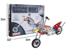 Load image into Gallery viewer, Metal Motorcycle Model Kit Buildable Chopper Toy with Bolts &amp; Tools DIY  (105 Pieces) 7.5 Inches