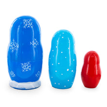 Load image into Gallery viewer, 3 Santa and Polar Bear Wooden Nesting Dolls 4.25 Inches