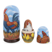 Load image into Gallery viewer, Rooster And Family Wooden Nesting Dolls