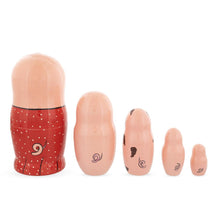 Load image into Gallery viewer, Set of 5 Pigs Celebration Wooden Nesting Dolls 6 Inches