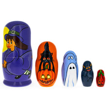 Load image into Gallery viewer, Halloween Girl Wooden Nesting Dolls 5.75 Inches