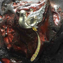 Load image into Gallery viewer, Baby Phoenix - Black Opal, Diamond, Sapphire Pendant Brooch 18K Gold