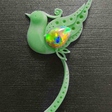 Load image into Gallery viewer, Baby Phoenix - Black Opal, Diamond, Sapphire Pendant Brooch 18K Gold