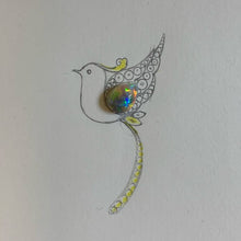 Load image into Gallery viewer, Baby Phoenix - Black Opal, Diamond, Sapphire Pendant Brooch 18K Gold