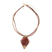 Load image into Gallery viewer, Modern Red Jasper and Golden Pendant Necklace