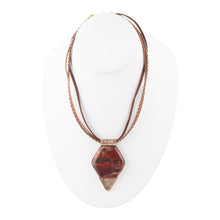Load image into Gallery viewer, Modern Red Jasper and Golden Pendant Necklace