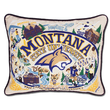 Load image into Gallery viewer, Montana State University Collegiate Embroidered Pillow by CatStudio