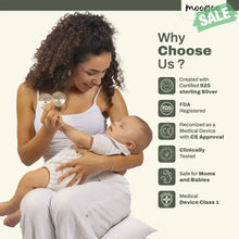 Load image into Gallery viewer, MOOGCO Silver Nursing Cups 925k Silver - For pain - free breastfeeding Heal sore cracked nipples Protect against sore breasts and nipple irritation