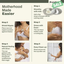 Load image into Gallery viewer, MOOGCO Silver Nursing Cups 925k Silver - For pain - free breastfeeding Heal sore cracked nipples Protect against sore breasts and nipple irritation